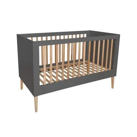 Urra Tim Buche Massivbett 60 x 120 cm | grau/braun 1