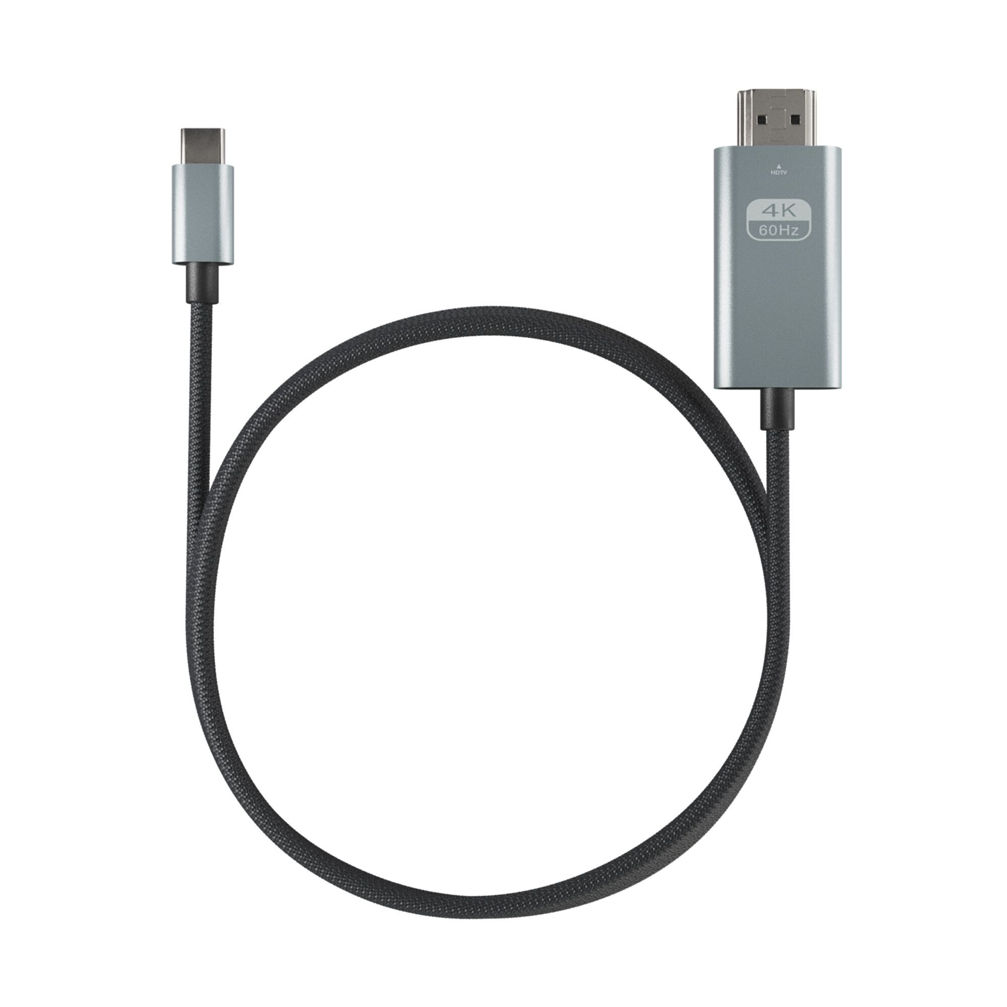 USB-C naar HDMI Gevlochten Kabel (4K@60Hz) - 2m | zwart