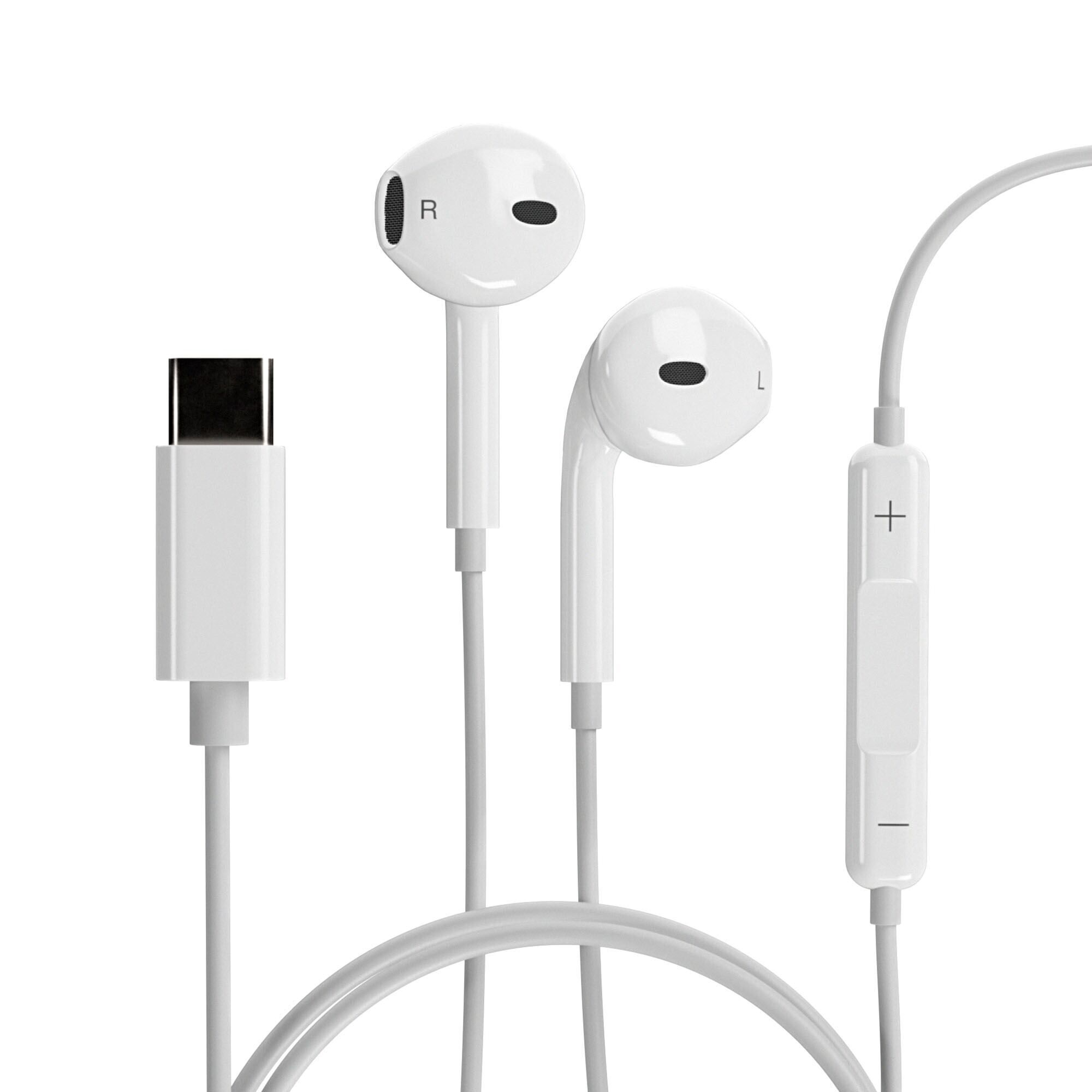 USB-C kabelgebundene Kopfhörer mit Mikrofon und Lautstärkeregler weiß