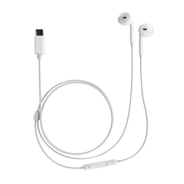 USB-C kabelgebundene Kopfhörer mit Mikrofon und Lautstärkeregler | weiß 2