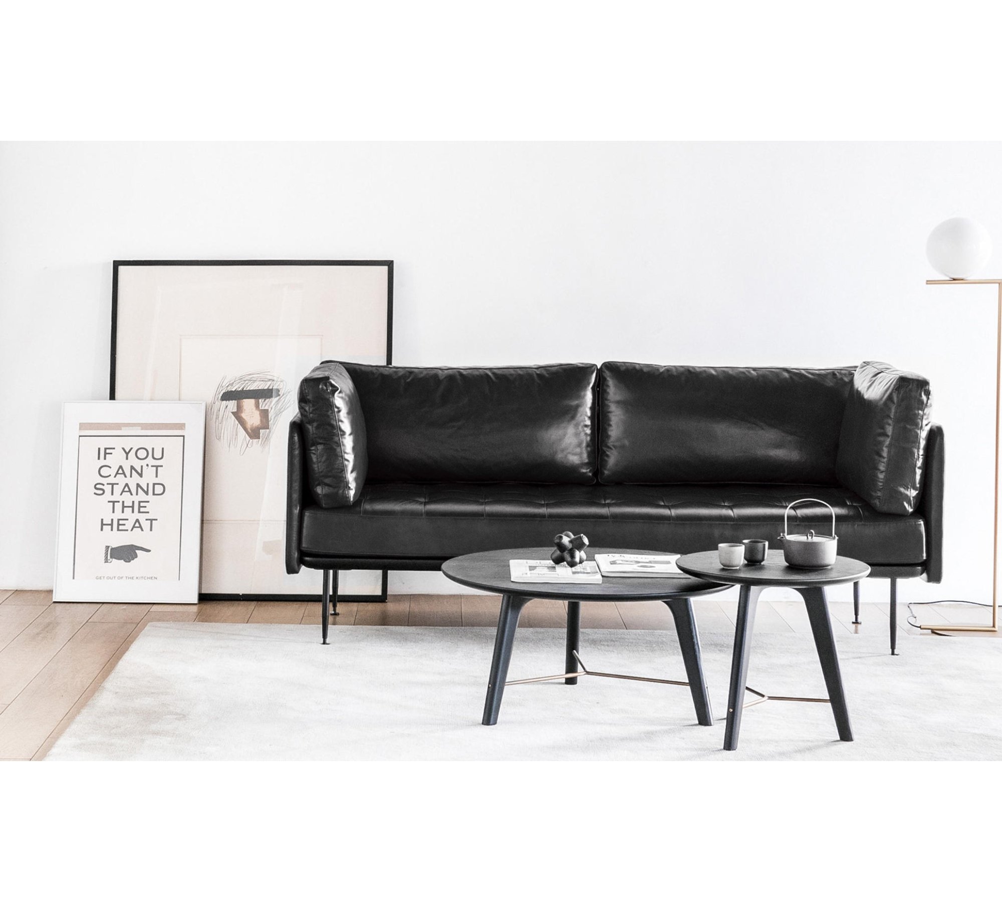 UTILITY 3-sitsig soffa läder svart