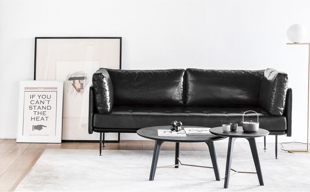 UTILITY 3-sitsig soffa läder
