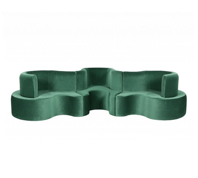 Verner Panton Cloverleaf sofa module dark green | dark green, image 2 of 4