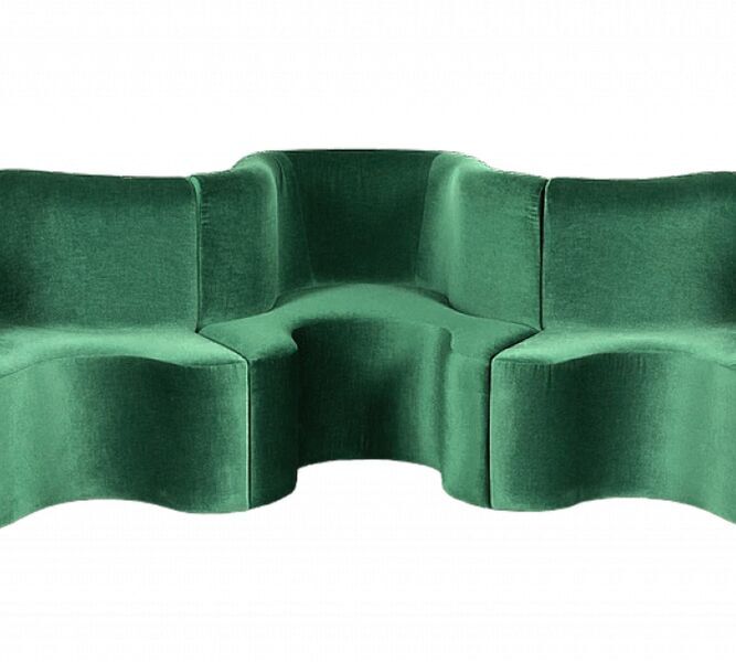 Verner Panton Cloverleaf módulo de sofá verde escuro | verde escuro, image 1 of 5