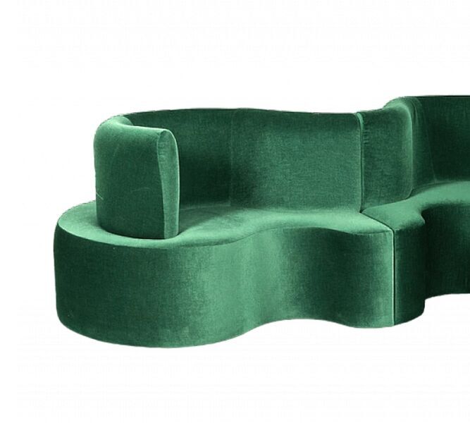 Verner Panton Cloverleaf modulo divano sinistra verde scuro | verde scuro, image 1 of 5