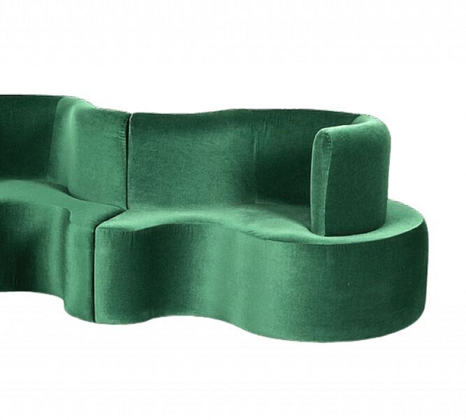 Verner Panton Cloverleaf modulo divano Rechts verde scuro | verde scuro, image 1 of 5