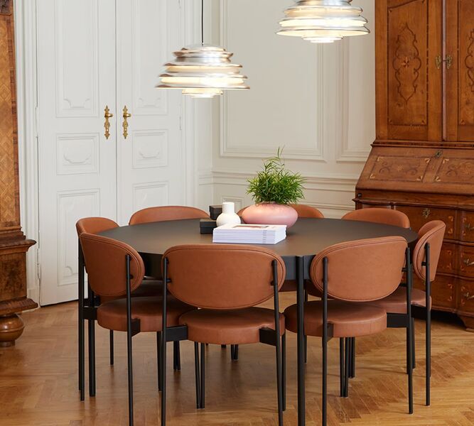 Verner Panton Series 430 Lederstuhl brown | brown, image 1 of 4