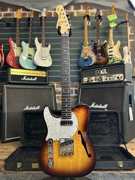 Vintage V72 Reissued Custom Flame Tobacco Burst 2016 LH Electric Guitar | Tobacco Burst, image 1 of 5