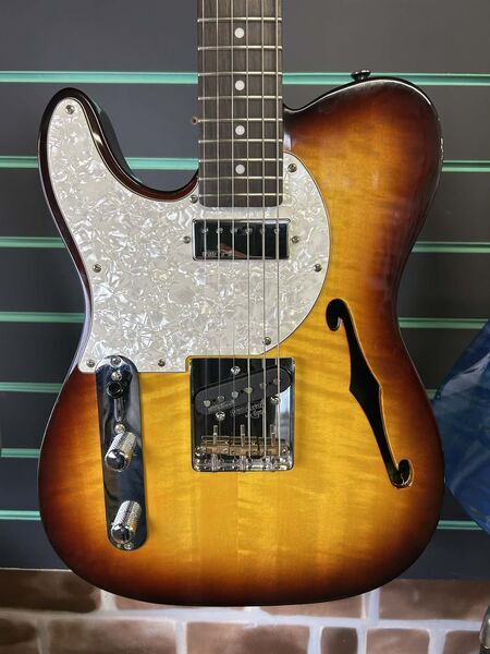 Vintage V72 Reissued Custom Flame Tobacco Burst 2016 LH Electric Guitar | Tobacco Burst, image 4 of 5