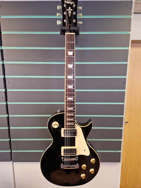 Vintage V99 Black Electric Guitar | Vintage Black, image 1 of 5