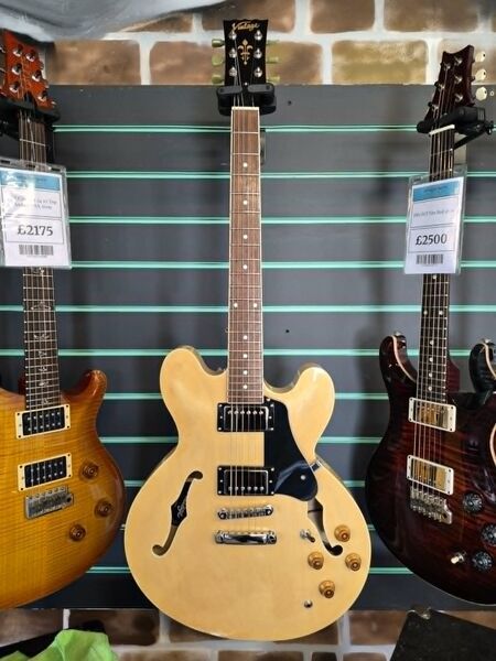 Vintage VSA500MP Gloss Natural 2020 Semi-Hollow Electric Guitar | Gloss Natural, image 2 of 5