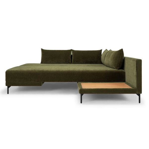 Vivica divano letto chaise longue sinistra Moss Olive | olivengrün, image 3 of 4