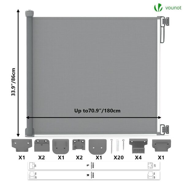 Vounot Ausziehbares Türschutzgitter | grey 3