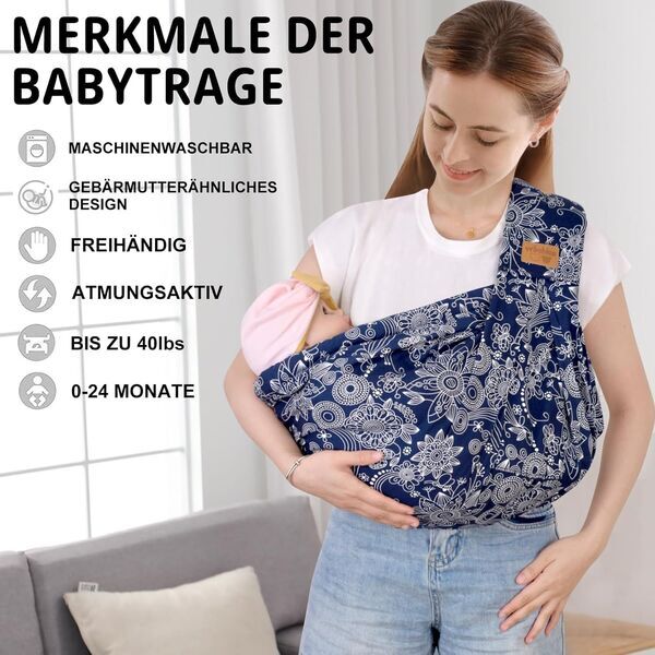 vrbabies Babytrage Ein-Schulter | dark blue 2