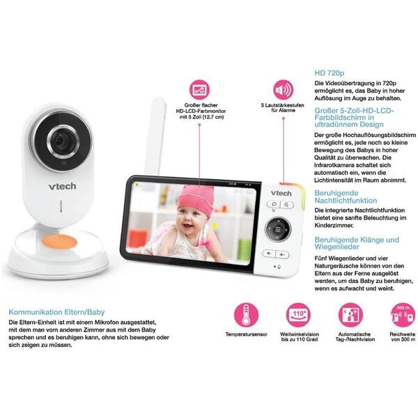 VTech BM818 Wide HD View Video Babyphone | white 3