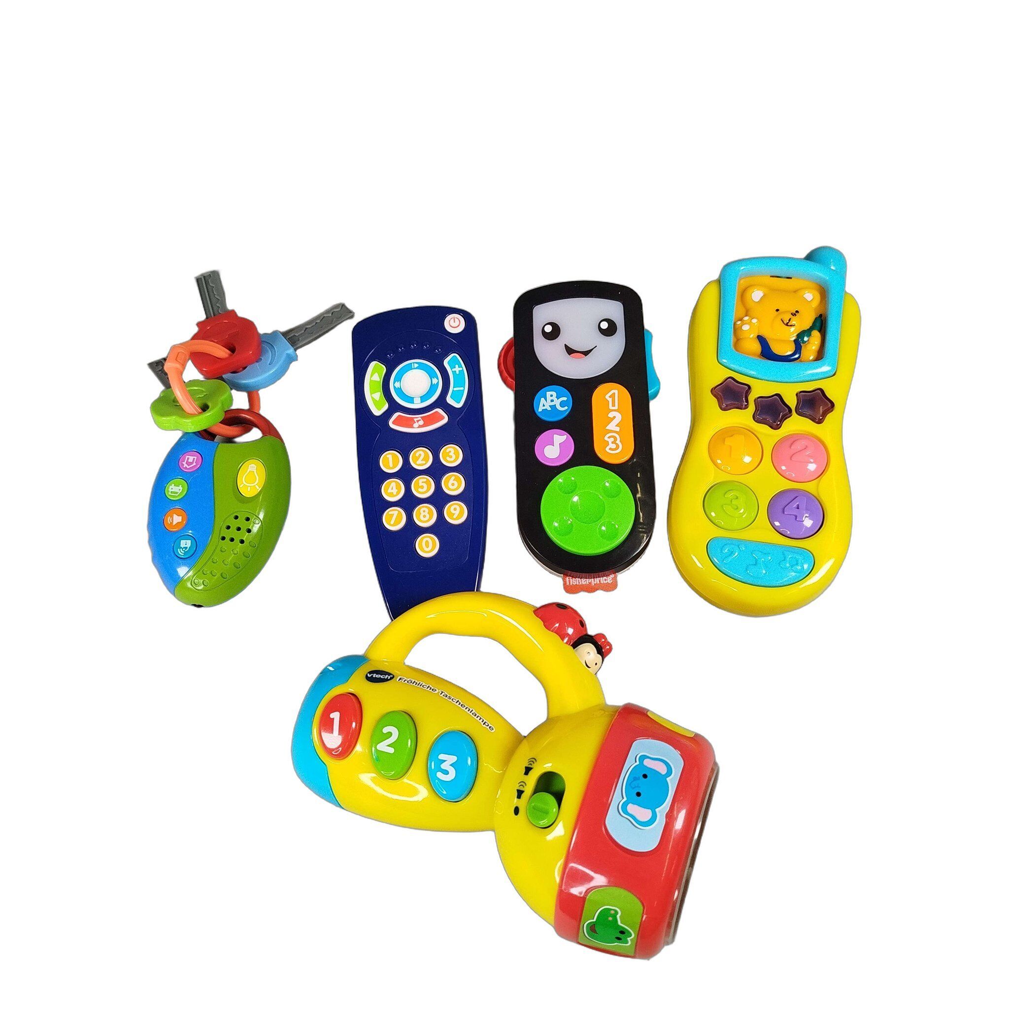 VTech & Fisher-Price Bundle Set von 5 Baby Lernspielzeug Taschenlampe Rassel & Fernbedienungene