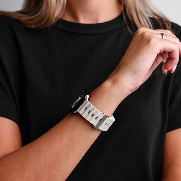 Wave Band за Apple Watch - Каишка от рециклиран силикон | Vonmahlen | Apple Watch 40/41/42 | крем, image 4 of 4