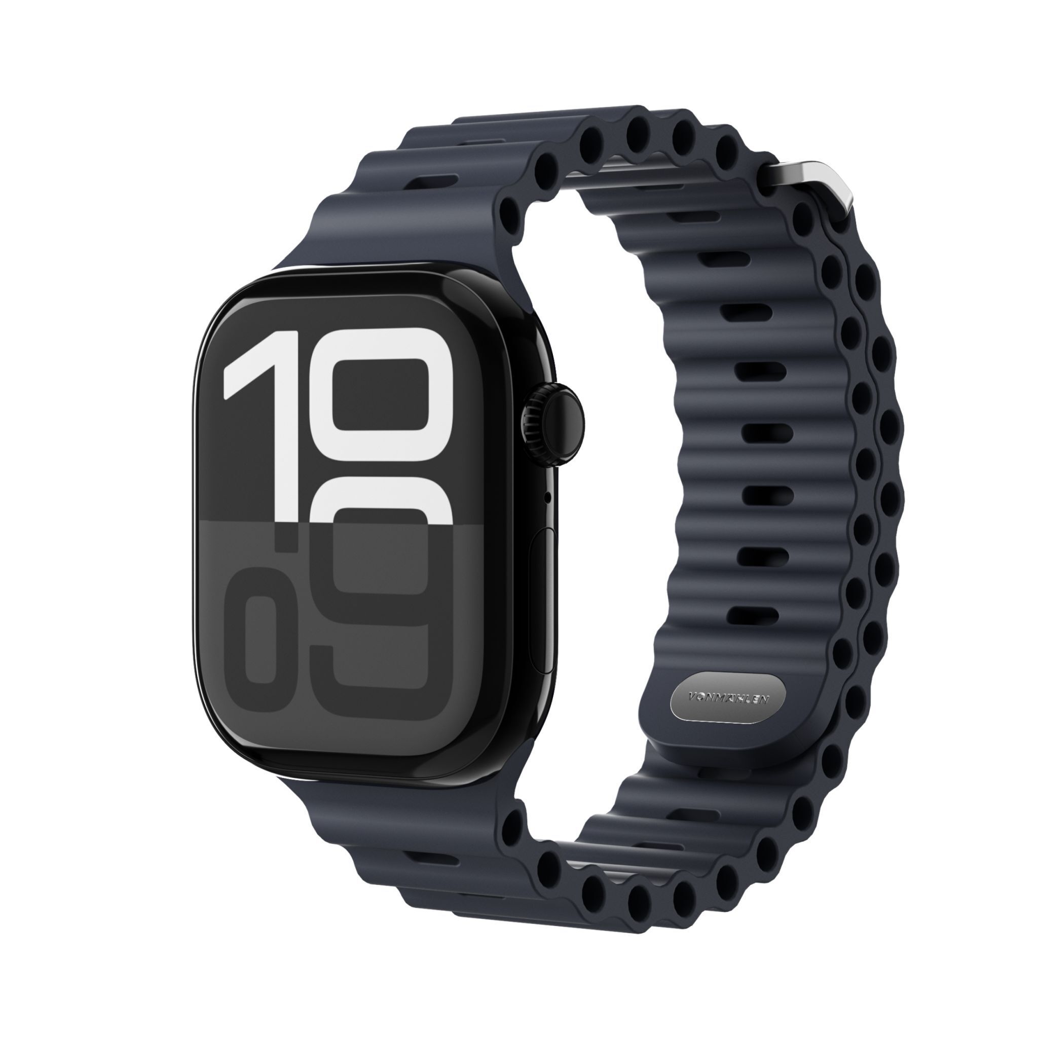 Wave Band voor Apple Watch - Gerecyclede siliconen band | Vonmahlen | Apple Watch 44/45/46/49 | marineblauw