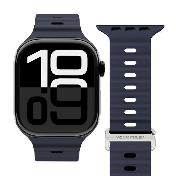 Wave Band pre Apple Watch - Remienok z recyklovaného silikónu | Vonmahlen | Apple Watch 44/45/46/49 | námornícka modrá, image 2 of 4