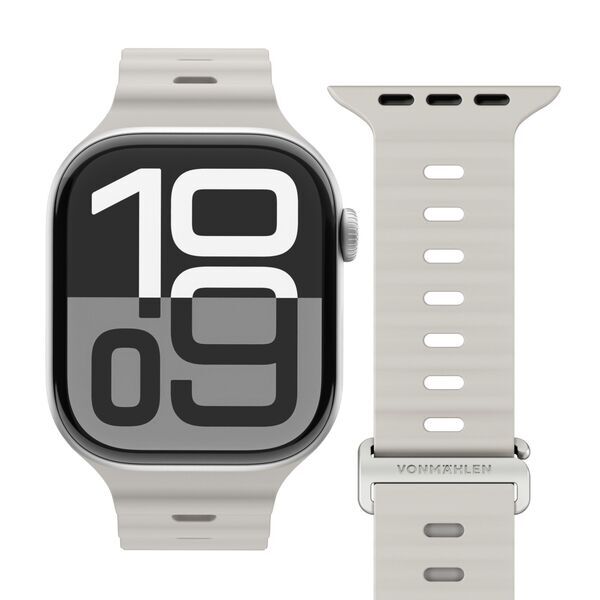Wave Band za Apple Watch - Remen od recikliranog silikona | Vonmahlen | Apple Watch 44/45/46/49 | krema, image 2 of 4