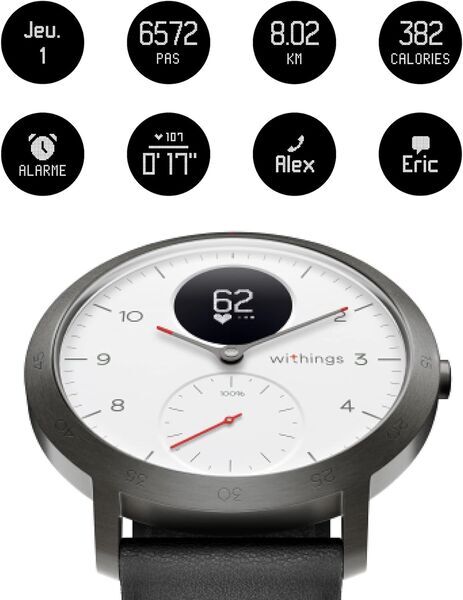 Withings Steel HR Sport 40 mm | noir | noir | blanc 2