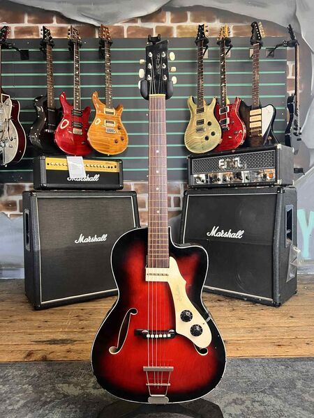 Wolfgang Huttl Archtop Red Burst Hollow-Body Archtop Vintage Electric Guitar | Burst Vintage, image 1 of 5