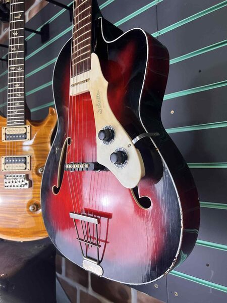 Wolfgang Huttl Archtop Red Burst Hollow-Body Archtop Vintage Electric Guitar | Burst Vintage, image 5 of 5