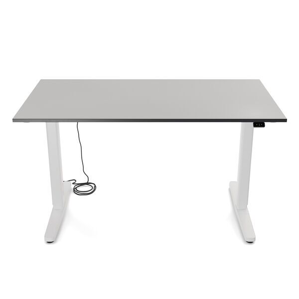 Yaasa Desk Basic 135 x 70 cm - Scrivania elettrica regolabile in altezza | argento/bianco