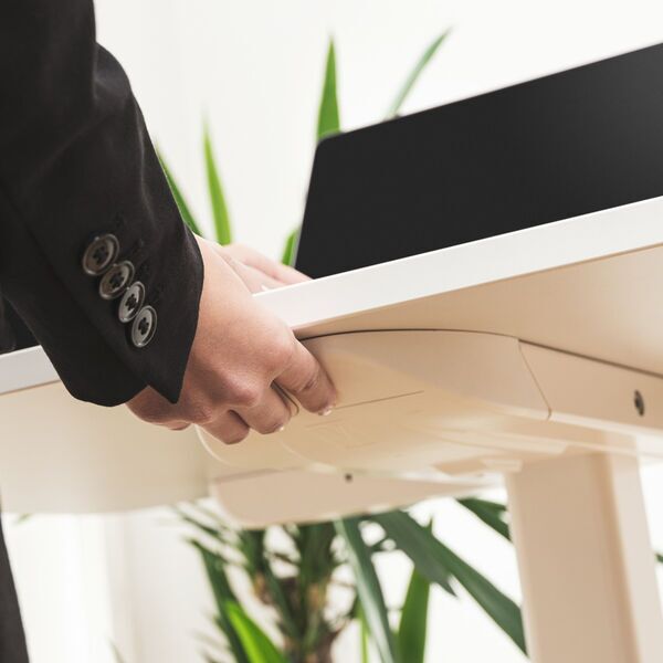 Yaasa Desk One 91 x 51 cm - Elektrisch höhenverstellbares Stehpult | Offwhite 4