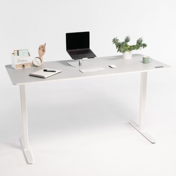 Yaasa Desk Pro 2 140 x 75 cm - Electrically height-adjustable desk | light grey/white 4