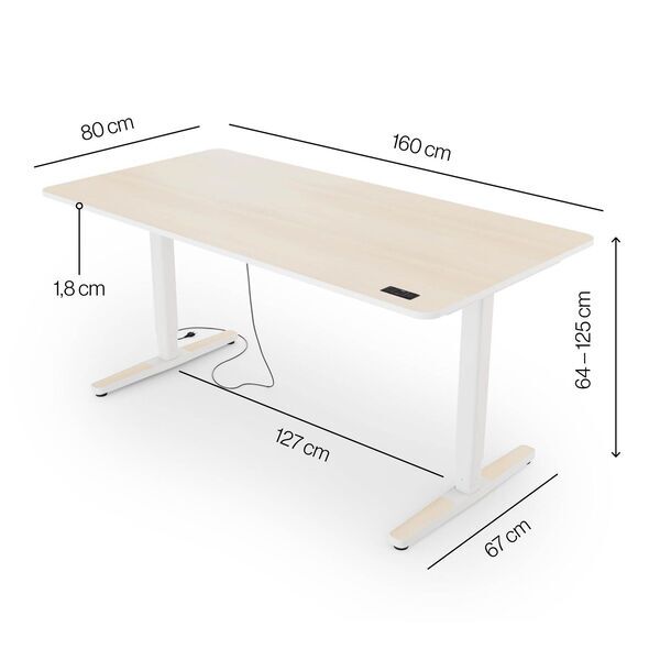 Yaasa Desk Pro 2 160 x 80 cm - Elektrisk højdejusterbart skrivebord | Akacie 2