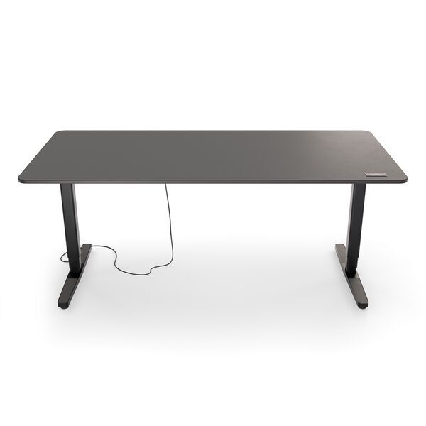 Yaasa Desk Pro 2 180 x 80 cm - Elektrisch in hoogte verstelbaar bureau | donkergrijs/zwart