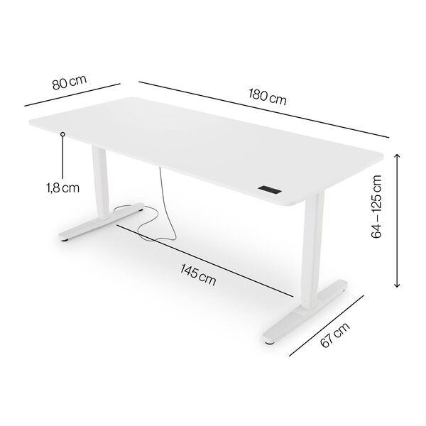 Yaasa Desk Pro 2 180 x 80 cm - Електрически регулируемо бюро | Offwhite 2