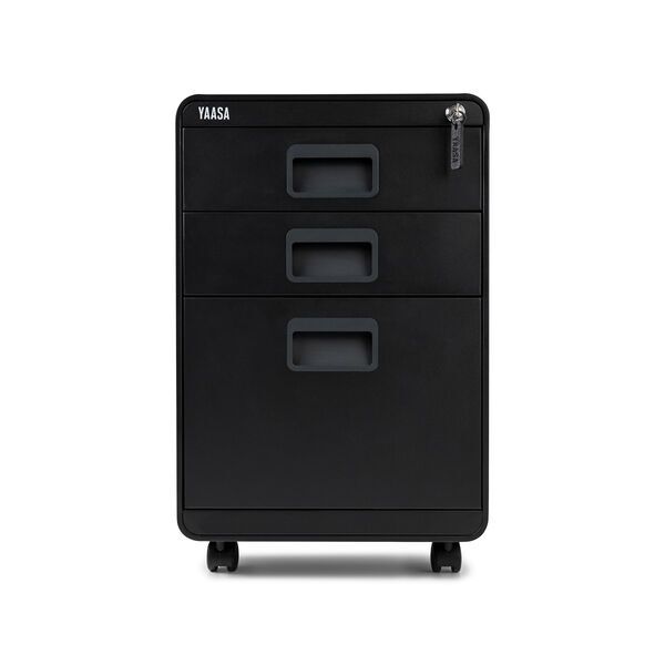 Yaasa File Cabinet - Container op rol | zwart