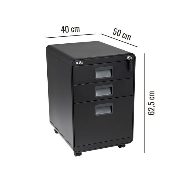 Yaasa File Cabinet - Rollcontainer | schwarz 3