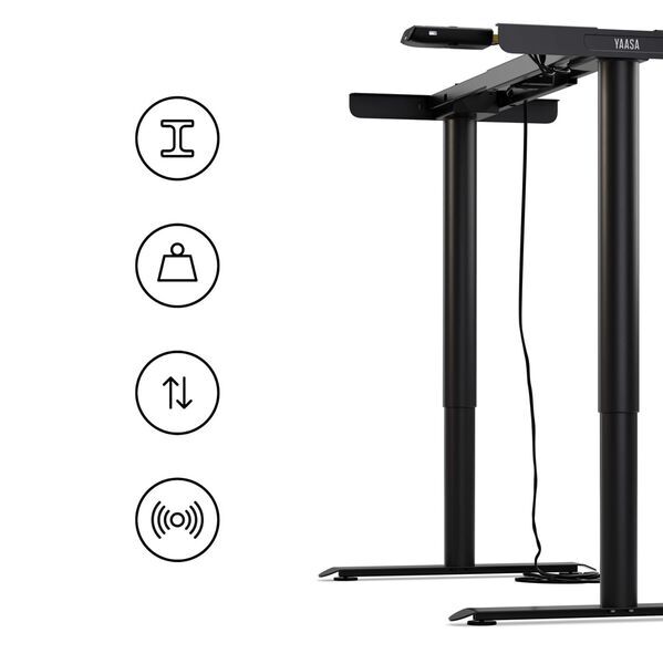 Yaasa Frame Basic S - Electrically height-adjustable table frame | black 4