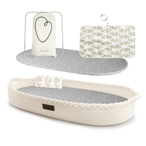 Yunioo Wickelkorb mit Reiseauflage | white 1