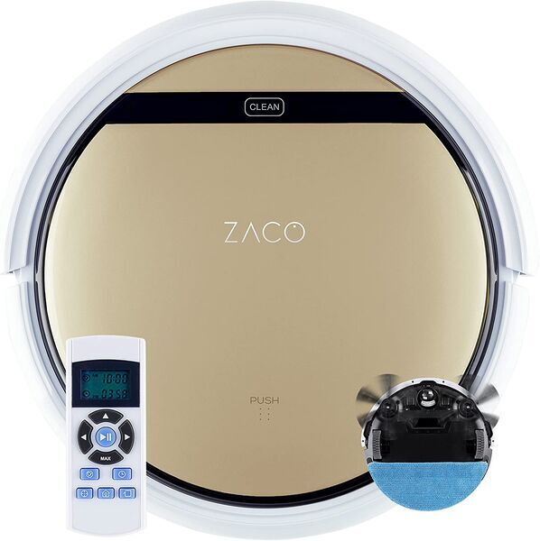 ZACO V5sPro Robotstofzuiger met Dweilfunctie | goud/wit