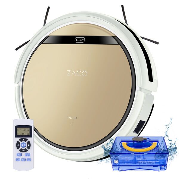 ZACO V5sPro Robot vacuum cleaner with mopping function | gold/white