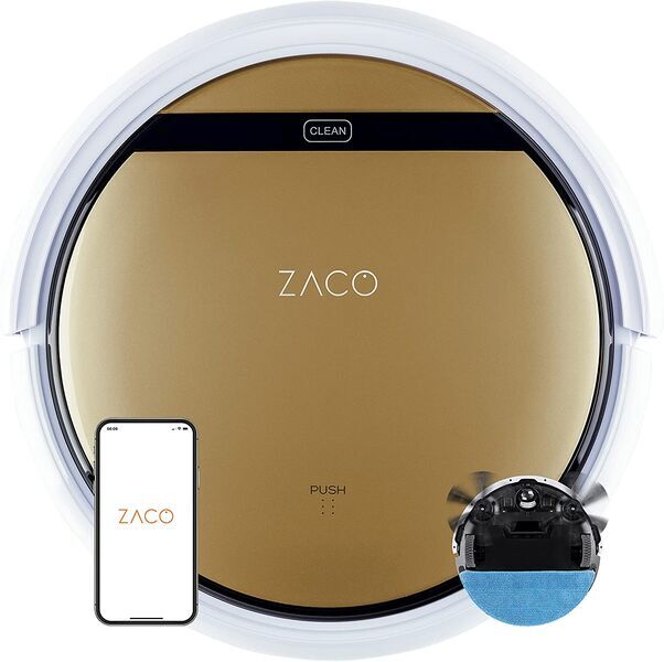 ZACO V5x Staubsaugerroboter mit Wischfunktion | gold/weiß