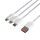 3-in-1 USB Oplaad Gevlochten Kabel (Type-C, Lightning, Micro) - 1,5m | wit thumbnail 2/2