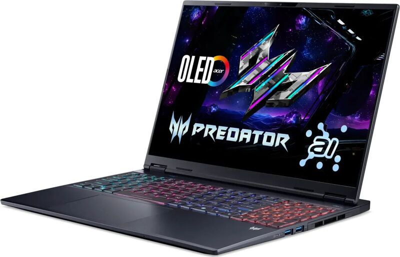 Acer Predator Helios Neo 16S AI OLED PHN16S-71 | Core Ultra 9 275HX | 16" | 16 GB | 120 GB SSD | WQXGA | Backlit keyboard | RTX 5070 Ti | Win 11 Home | IT 3