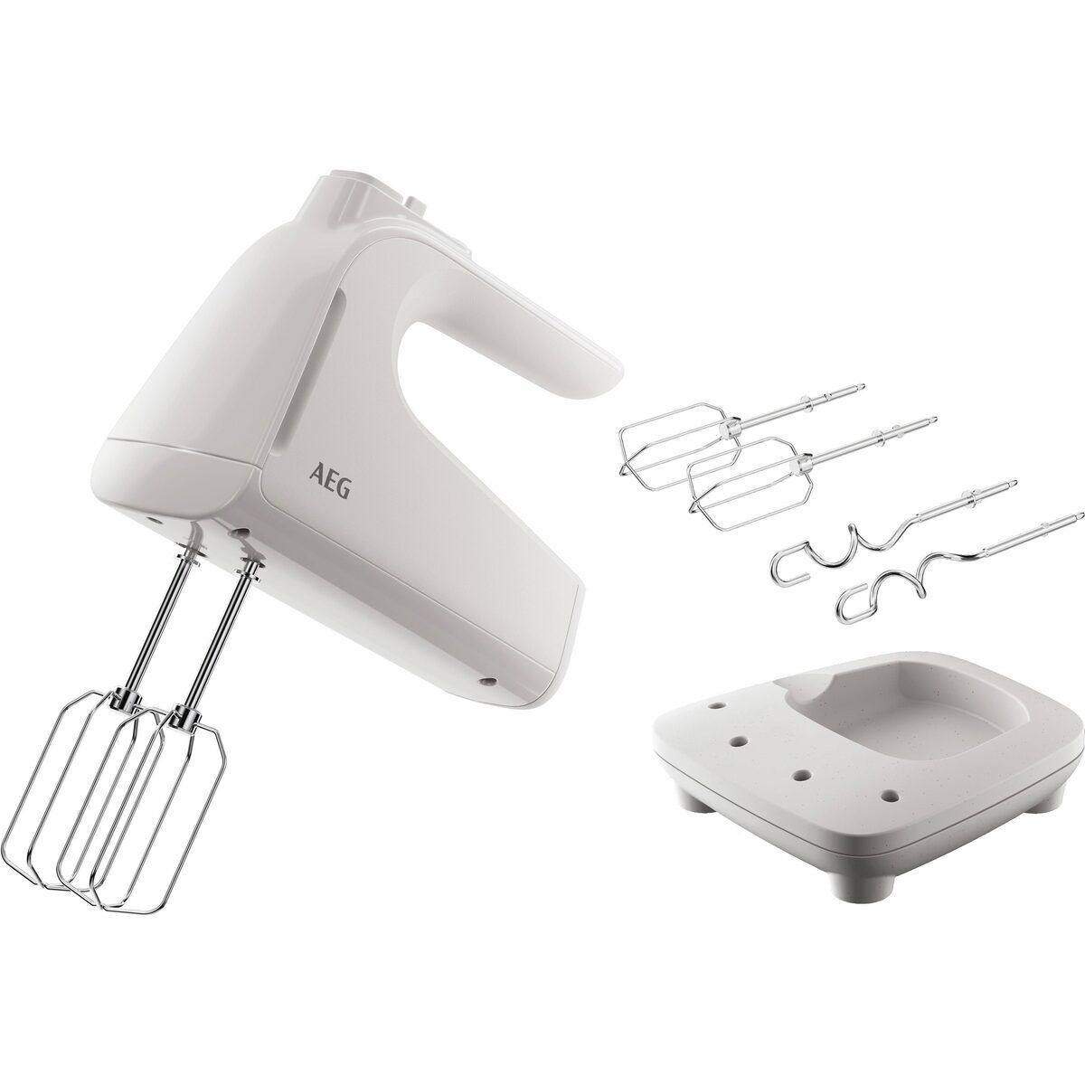 AEG AHM4W 3000 Handmixer 500W Motor 5 Stufen Turbo spülmaschinenfest Shell White