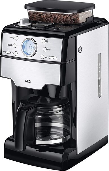 AEG KAM400 Kaffemaskine med kværn | sølv/sort