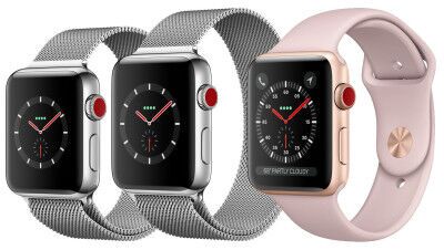 Apple Watch Series 4 (2018) | 44 mm | Aluminium | GPS + Cellular | or | Bracelet Sport blanc