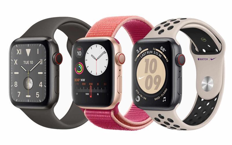 Apple Watch Series 5 Watch Edition (2019) | 44 mm | Titan | GPS + Cellular | Sportarmband schwarz