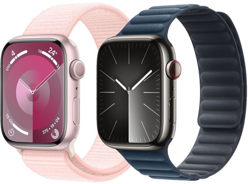 Apple Watch Series 9 Aluminium 45 mm (2023) | GPS | silver | white Sport Band M/L, image 1 of 1