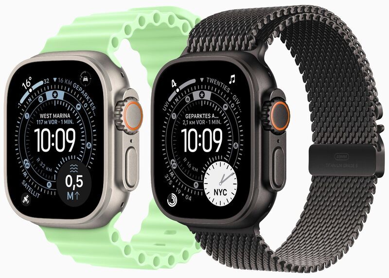 Apple Watch Ultra 3 (2025) | GPS + Cellular | Natural Titanium | Alpine Loop M Terracotta, image 1 of 1