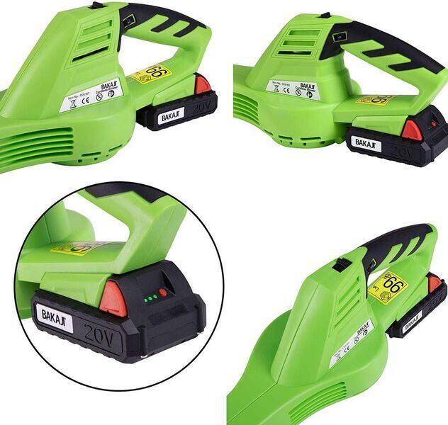 Bakaji Cordless 20 V Akumulatorowa dmuchawa do liści | zielony/czarny 4