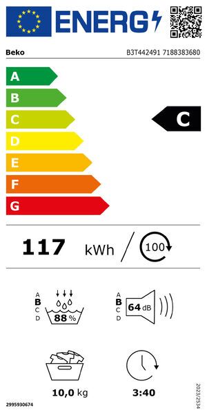 Beko B3T442491 Wärmepumpentrockner 10 kg | weiß/schwarz, image 5 of 5
